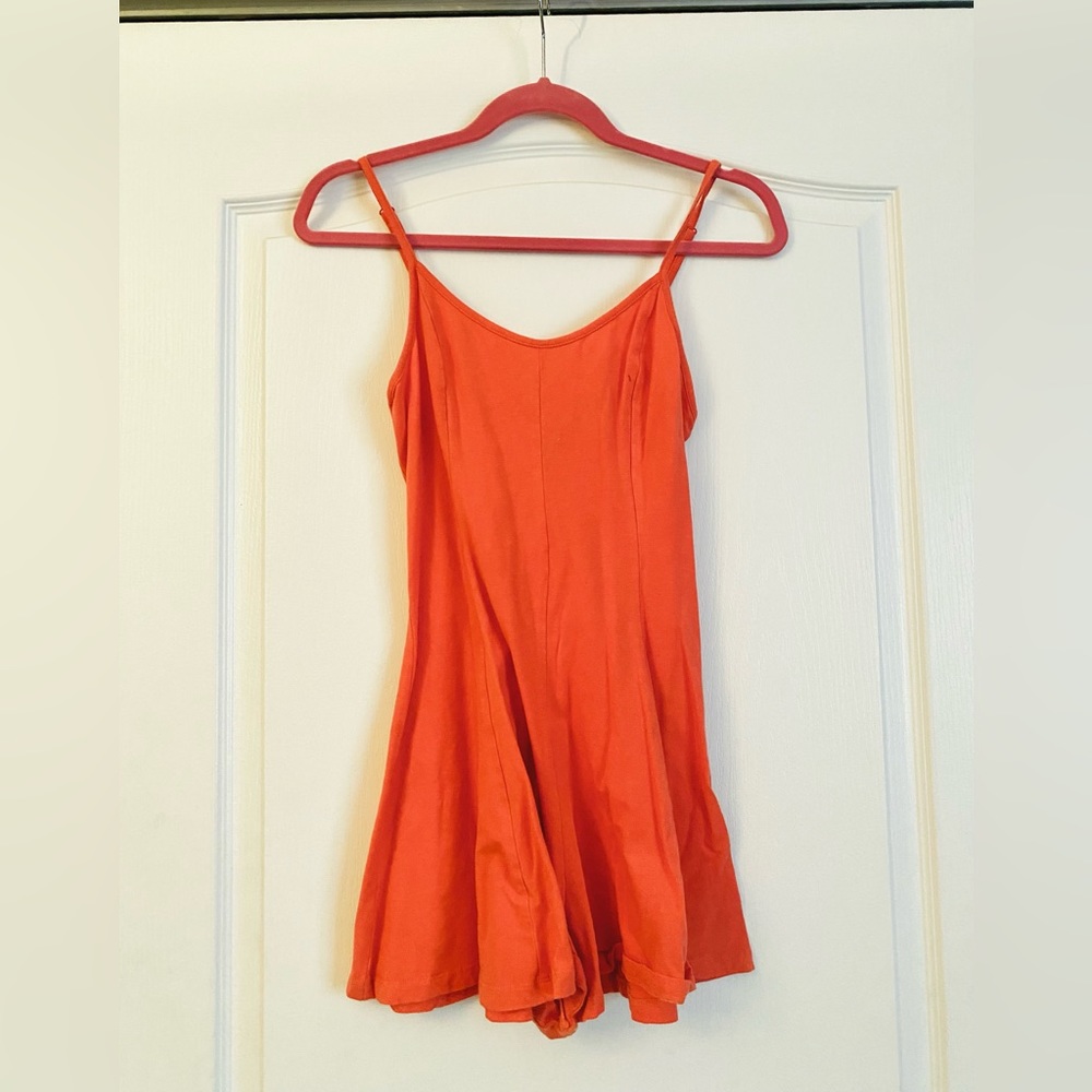 Urban Outfitters Bow Back Knit Romper in Coral Size M New without tags